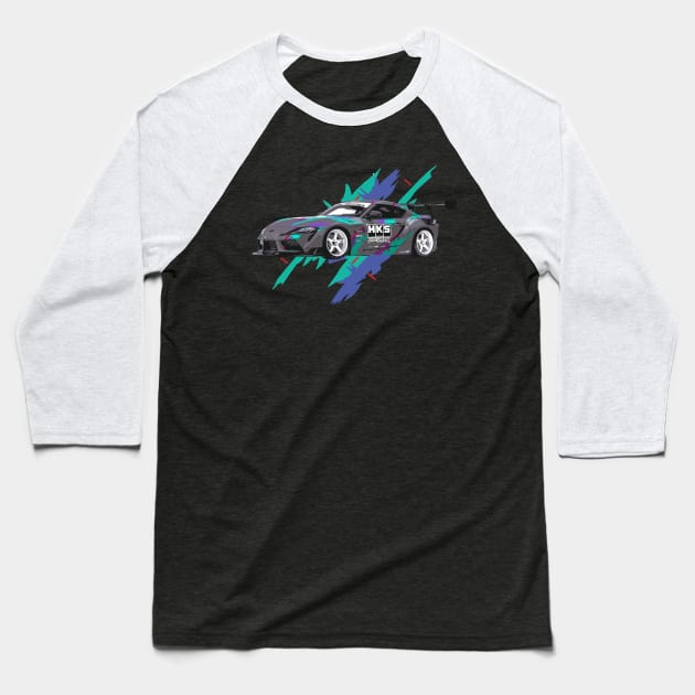 hks a90 supra jdm hypermax Baseball T-Shirt by cowtown_cowboy